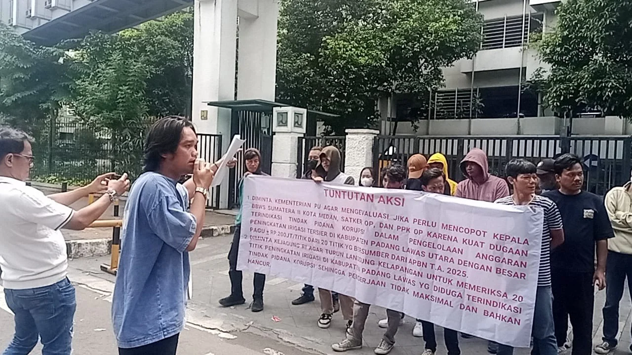 MADILOG SUMUT Kembali Gelar Aksi Jilid II di Kementerian PU dan Kejagung RI, Desak Tindak Lanjut Dugaan Korupsi Proyek Irigasi