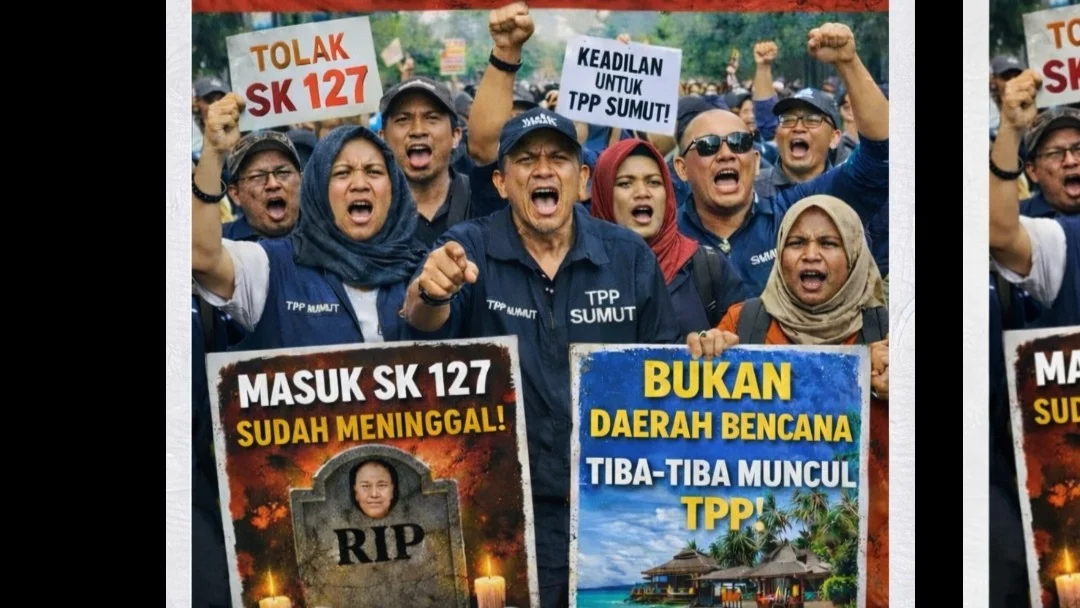 Tolak SK 127 kantor  Pendamping desa TPP non SK melakukan aksi segel kantor  TA kab.tanah karo 